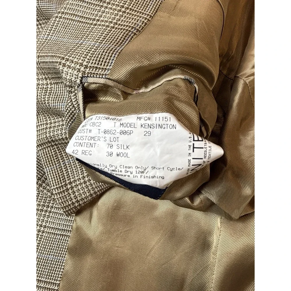 Burberry Kensington Blazer‎ Men's 44r Gold Plaid